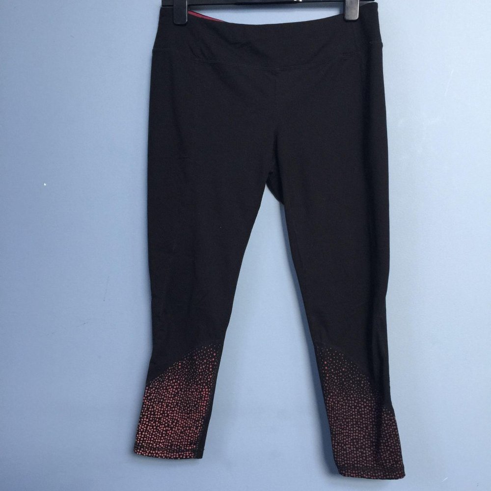 FUDA Polka Dot Contrast Cropped Leggings